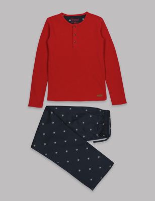 Pure Cotton Fine Waffle Star Pyjamas &#40;1-16 Years&#41;